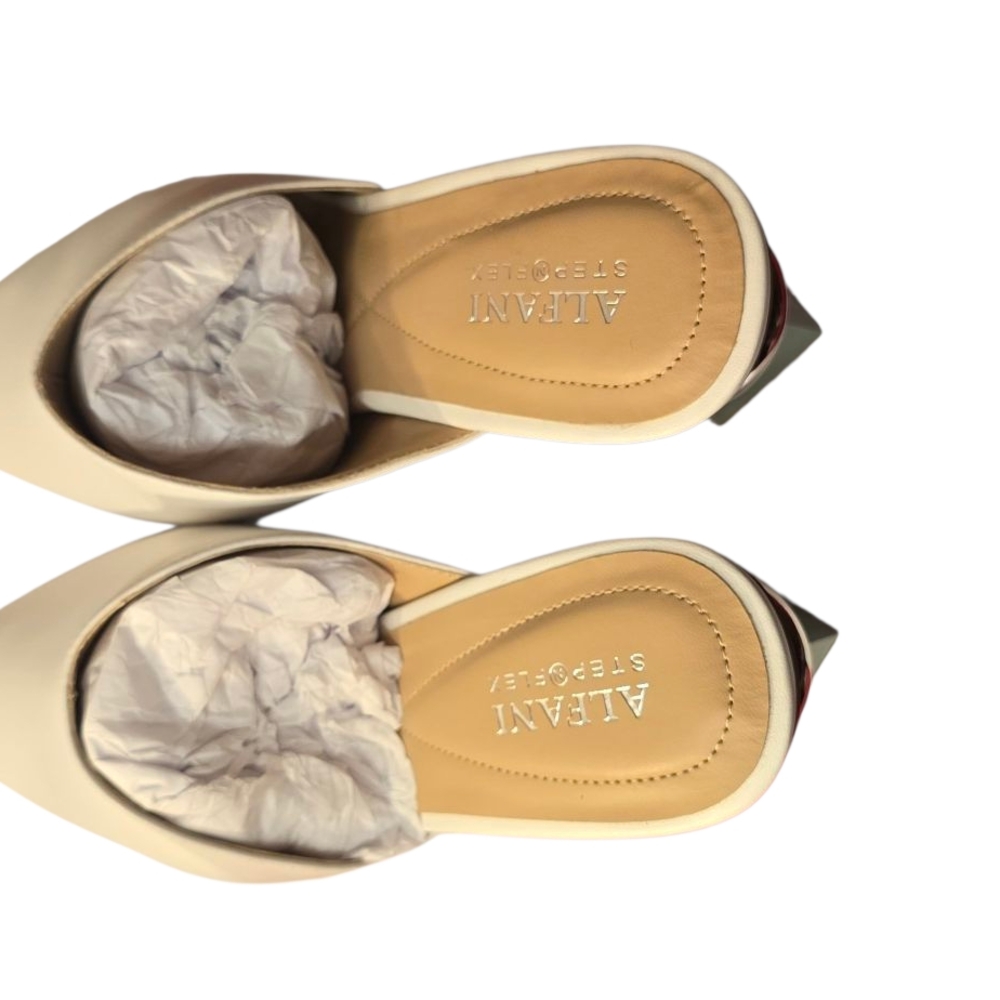 Alfani White Women's Heels with Silver Accents - Picture 9 of 13